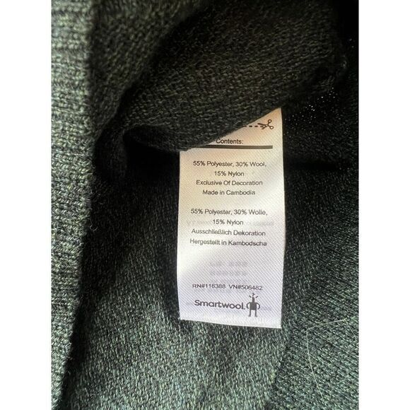 SmartWool Mens Sweater Sparwood Dark Sage Heather Crew Wool Blend Large NWT - Picture 4 of 9